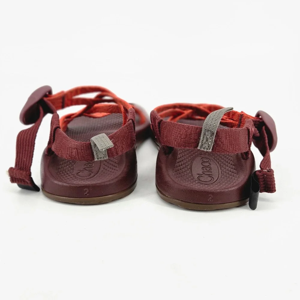 Chaco Kids ZX/1 EcoTread Grenadine Orange Double Strap Hiking Sandals Size 2Y
